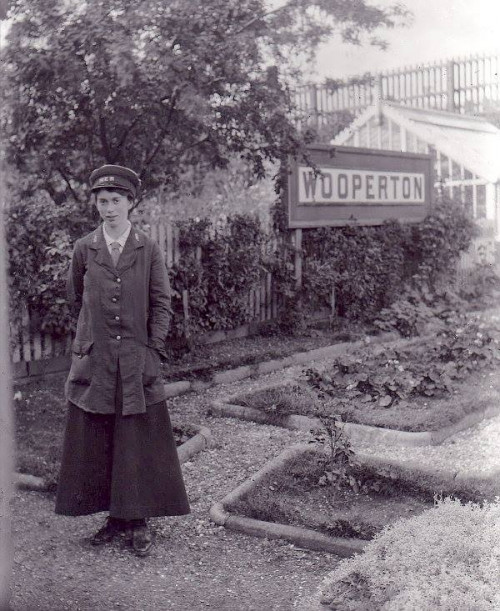02 A very young female porter at Wooperton during WW1