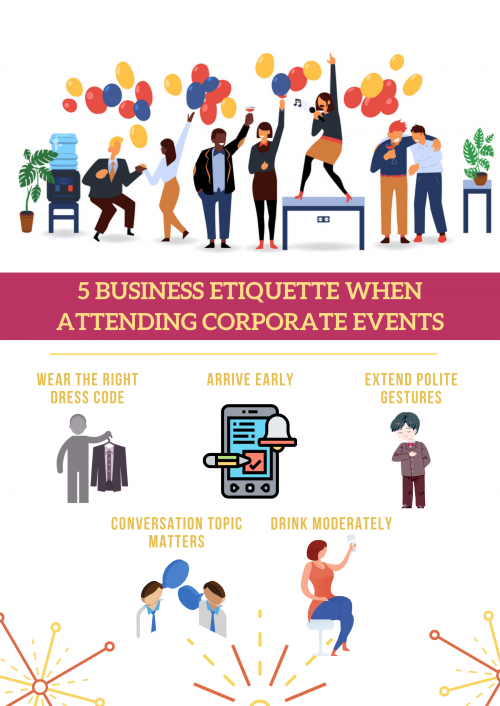 Great! You finished looking for corporate event venues in Singapore but wait, there is one more thing you haven’t done yet, and that is to remind everyone of what business etiquette they should do and follow when attending corporate events.

#CorporateEventVenuesSingapore

https://www.1-host.sg/corporate/locations/all