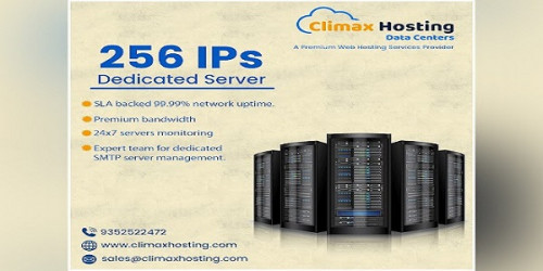 Climax Hosting is the best 256 IP Server provider at a low cost. The 256 IP dedicated server is the best for the business that wants to promote the business in the market which has to deal with multiple IPs. This server is best for the person or businesses who want to host multiple websites under a single server. On this server, you can send bulk emails and can also run various applications, and make maximum use of resources.

https://www.climaxhosting.com/256-ips-dedicated-server.php