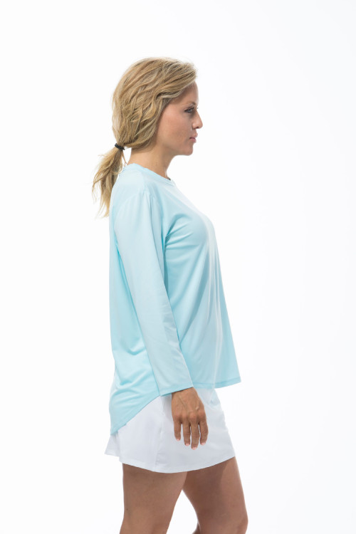 900730 SanSoleil Sunglow Relaxed Tee. Clearwater Blue (1)