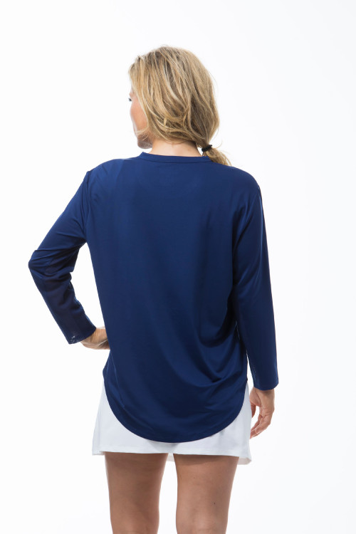 900730 SanSoleil Sunglow Relaxed Tee. Navy Blue (1)