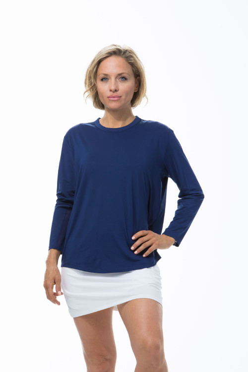 900730 SanSoleil Sunglow Relaxed Tee. Navy Blue (2)