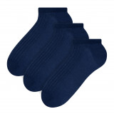 A-042-Mens-3-Pair-100-Ankle-Cotton-Socks-BLU-X3