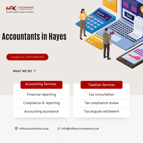 Accountants in Hayes
At MFK Accountants, we are committed to providing high quality professional services. We have a customer centric approach and are well seasoned to understand that all individuals and businesses are unique.
Choose the tax bookkeeper that can handle your business accounts as efficiently as taxes are required by your company. Benefit from the use of innovative accounting software that will save you time and money. Get expert tax advice specific to your business from Accountants in Hayes who understand both taxes and businesses.
Website : mfkaccountants.co.uk
Address: 135C The Broadway, Southall, Middlesex, UB1 1LW. United Kingdom
Phone:0751 1954 993
#business #accountant #finance #tax #bookkeeping #smallbusiness #taxes #entrepreneur #payroll #accountingservices #cpa #taxseason #businessowner #money #incometax #accountants