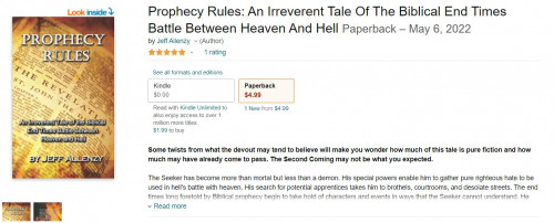 The Seeker gathers righteous hate from brothels, courtrooms, and the street for Satan. Biblical end times get changed from what many expect by the power of hate - following the rules of prophecy.

https://www.amazon.com/Prophecy-Rules-Irreverent-Biblical-Between/dp/B09ZCSPSX7/ref=sr_1_2?