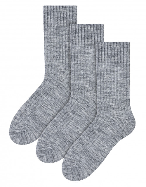 Art.044 Alpaca Wool Socks CM 044 LT GRY X3