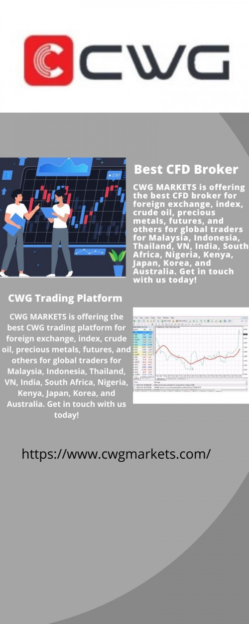 CWG MARKETS provides the best CFD trading platform. We are an international foreign exchange CFDs broker that provides financial derivative trading. Get in touch with us now!