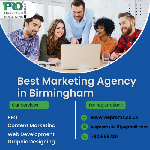 WeProms Birmingham is one of the modern marketing agencies in Birmingham, UK. Mainly offering SEO, graphic design, and web design services.

Our Website: https://weproms.co.uk/
Business Email: wepromsuk.01@gmail.com
Address: 50 Silver Birch Road, Birmingham B24 0AR, United Kingdom
Phone: 7312869736

#Digital #Marketing #Agency #Creatives #Birmingham #Web_Development #Graphics