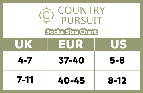 Country Pursuit size chart UK