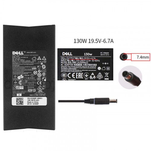 Dell 0JU012 Slim Charger/Adapter 130W
 https://www.adapterone.com/dell-0ju012-slim-chargeradapter-130w-p-13234.html

 Product Info
- Input:100-240V / 50-60Hz
- Voltage-Electric current-Output Power: 19.5V-6.7A-130W
- Plug Type: 7.4mm / 5.0mm With 1-Pin
- Color: Black
- Condition: New,Genuine
- Warranty: Full 12 Months Warranty and 30 Days Money Back
Package included:
- 1 x Dell Charger
- 1 x US-PLUG Cable
Kompatibles Modell
- ADP-130DB B Dell, 1FPKT Dell, 450-12063 Dell, 0VJCH5 Dell, 450-12071 Dell, PA-1131-28D1 Dell, 450-19103 Dell, pa-4e Dell, FA130PE1-00 Dell, LA130PM121 Dell, CM161 Dell, VJCH5 Dell, JU012 Dell, WRHKW Dell, OCM161 Dell, OJU012 Dell, VNM7N Dell, DA130PE1-00 Dell, PA-13 Dell, ADP-130PE1-00 Dell, 0CM161 Dell, 0JU012 Dell, HA130PM130 Dell, PA-4E PA-4E Family Dell,