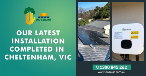 Visit our website: https://www.dosolar.com.au/

Installation of 6.66 kW Solar Power System completed by our solar team in Cheltenham, VIC

If you need help deciding on the best solar power installation for your home’s solar power needs, Call us 1300 845 262

Do Solar
Address: Level 1A, 6/18 - 20 Edward Street, Oakleigh, VIC 3166, Australia.
Mail us: operations@dosolar.com.au

Find us on
Facebook: https://www.facebook.com/dosolarvic
Instagram: https://www.instagram.com/dosolar
Twitter: https://twitter.com/DosolarMelbourn