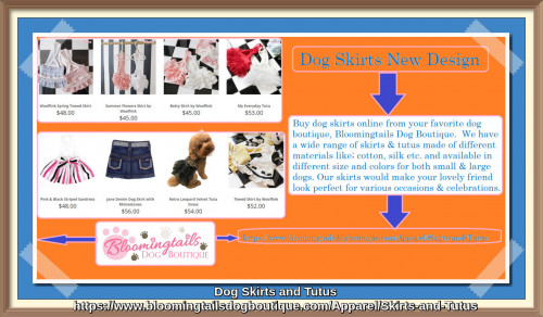 Buy dog skirts online from your favorite dog boutique, Bloomingtails Dog Boutique. https://cutt.ly/TNsENiY