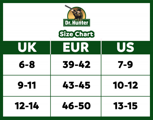 Dr Hunter size chart UK