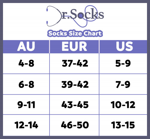 Dr.Socks size chart AU