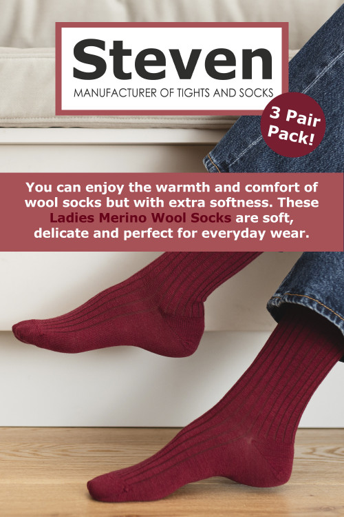 E 130 Ladies Merino Wool Socks 3 PACK INFOPANEL 1