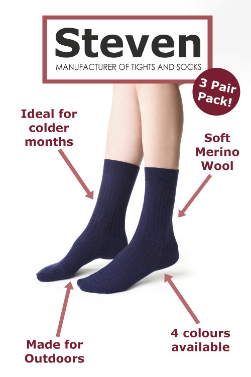 E 130 Ladies Merino Wool Socks 3 PACK INFOPANEL 2