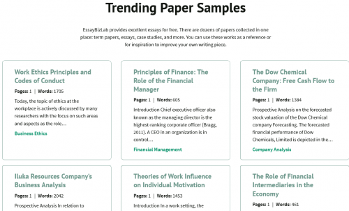 ExamplesFree Business Paper Samples Database EssayBizLab (7)