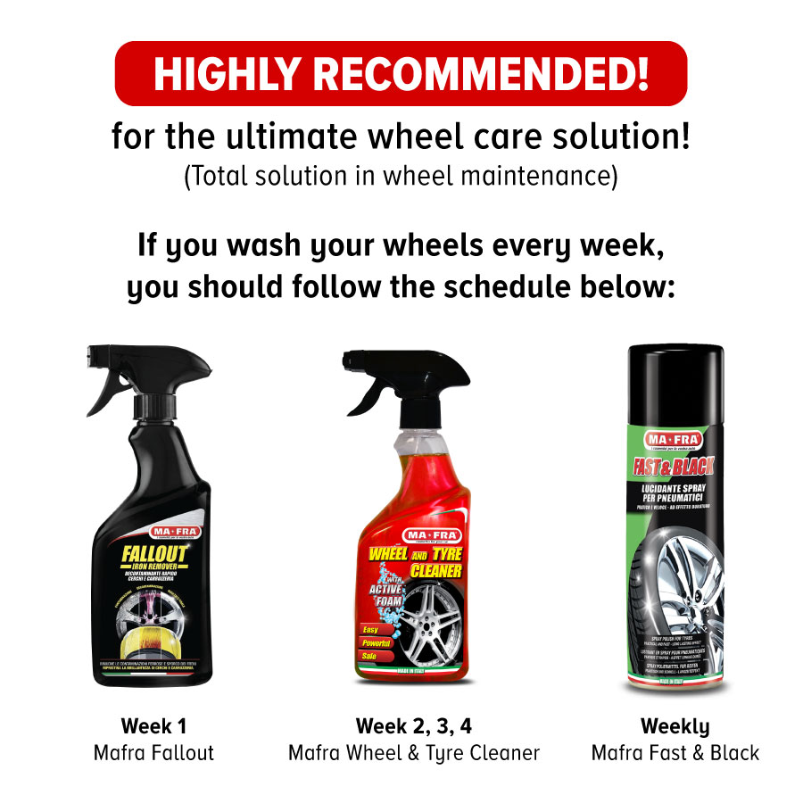 Mafra Fast and Black 500ml (Showroom quality Anti Static Non Greasy Sticky Tyre Shine) - Mafra Official Store Singapore