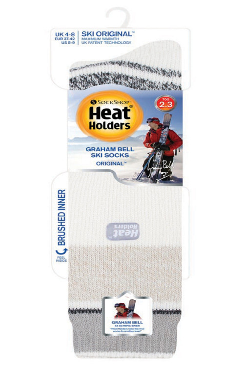 LADIES CREAM STRIPE SKI SOCK PACK