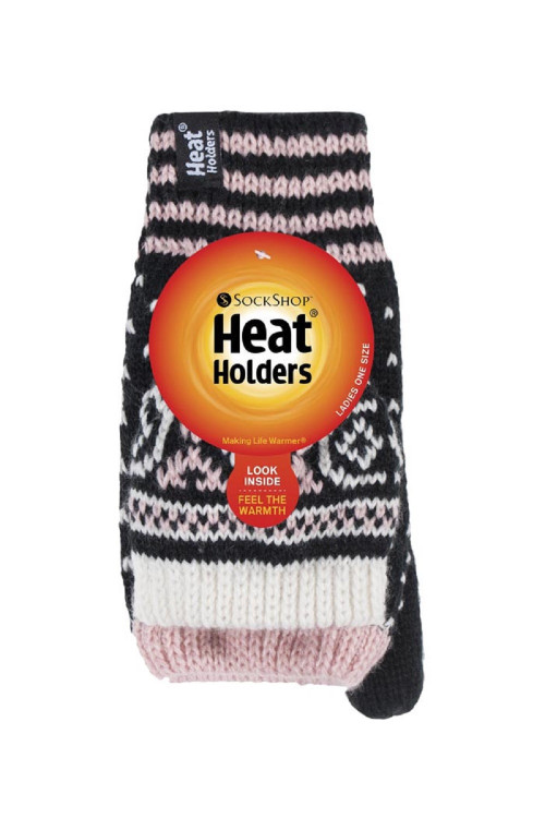 LADIES STOCKHOLM CONVERTER MITTENS BLACK PACK SHOT