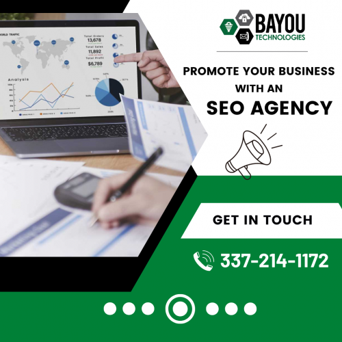 Are you looking for SEO agency? Bayou Technologies, LLC is a SEO agency to grow your business by increasing your online exposure. We specialize in results-driven digital marketing strategies to increase leads, grow sales, improve online visibility, and build your following. We give our clients an edge over their competition. Get in touch with us!