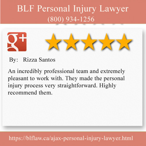 BLF Personal Injury Lawyer 
700 Finley Avenue
Ajax, ON L1S 3Z2	
(800) 934-1256

https://blflaw.ca/ajax-personal-injury-lawyer.html