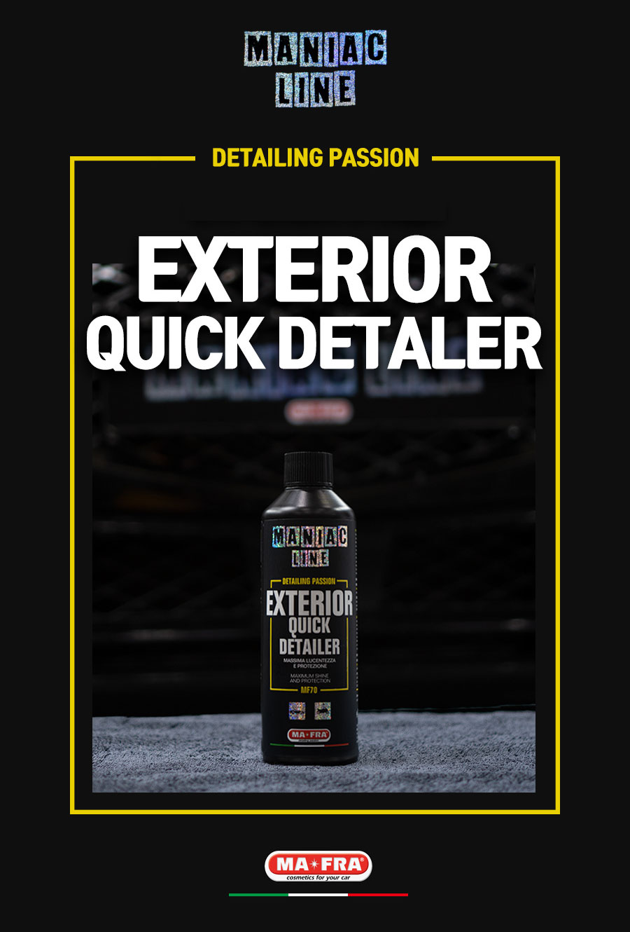 Mafra Mafra Maniac Car Detaling Line, Exterior Quick Detailer, Maximum  Shine and Protection in a Few Passes, Cleans, Polishes and Protects Car  Exterior Surfaces, 500ml Car Washing Liquid Price in India 