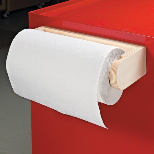 This handy magnetic paper towel holder allows you to keep the rolls just near to where you require them in the shop. This holder made of dowel and plywood looks best and is very easy to make it. https://www.woodsmith.com/article/magnetic-paper-towel-holder/