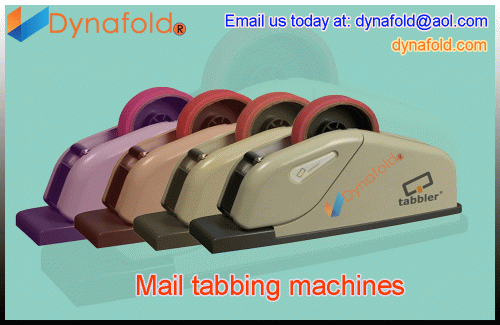 Mail tabbing machines