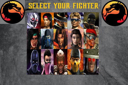 Mortal Kombat II (Custom MK3 MKII Style) Character Select Screen