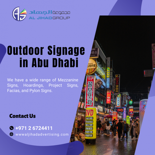 We are one of the leading Digital designing, marketing & printing Brand in UAE. Equipped with state of the art modern technology & highly experienced professional.

Our Website: http://aljihadadvertising.com/
Business Email: info@aljihadadvertising.com
Address: P.Box No. : 34768 Behind Eldorado Cinema Abu Dhabi, UAE
Phone: +971 2 6724411


#safety #safetysign #safetysignmaker #sign #stampmakercompany #stamp #outdoorsignage