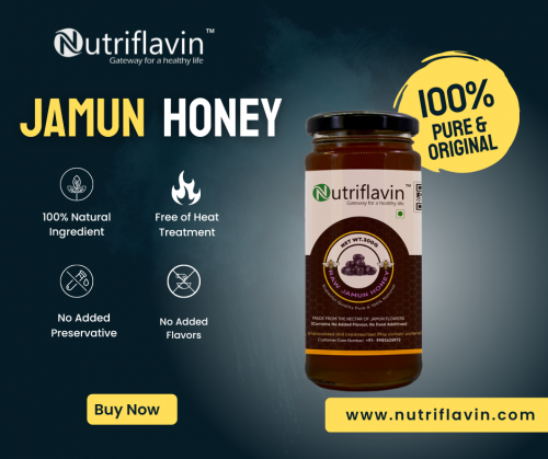 Jamun lowers blood sugar levels, promotes healthy digestion, and aids in the treatment of heart and liver problems. Nutriflavin's Jamun Honey now provides all of the benefits of Jamun in honey. Our Jamun honey is completely natural, contains no preservatives, and has no additional flavors. Visit: https://nutriflavin.com/product/jamun-honey/