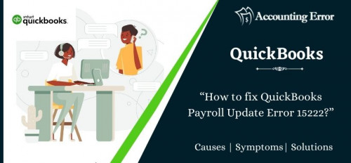 QuickBooks Payroll Update Error 15222 comes when you download payroll or update QuickBooks. The reason is Internet Explorer be able to register a digital signature certificate Fix QuickBooks Payroll Update Error 15222. However, it’s essential to update QuickBooks online services like payroll to serve your business with the best features. To eliminate such issue, it’s essential to understand why it takes place. We have mentioned all the possible reasons in the next section. Out of which the 15222 series is quite common. One such error is QuickBooks Error 15222.QuickBooks Error 15222 is related to errors in the payroll service. Here, you will read about this error in detail and proven solutions to get rid of this problem. So, next time, you come in trouble because of this error, just go through this post and fix your problem permanently. https://payroll.bigxperts.com/quickbooks-payroll-update-error-15222/