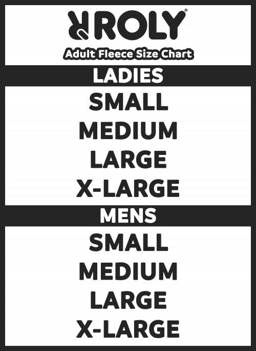 ROLY Fleece size chart