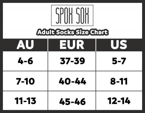 SPOX SOX size chart AU