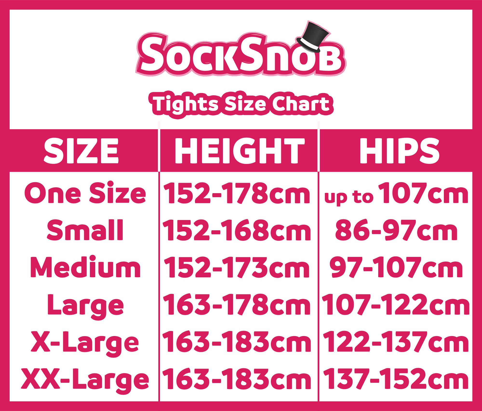 Stewart Tights Size Chart
