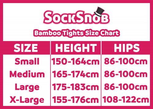 SS bamboo TIGHTS size chart
