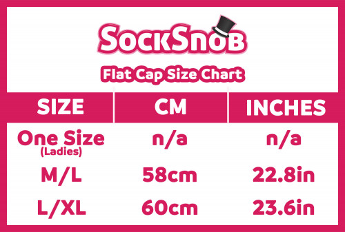 SS flat cap size chart