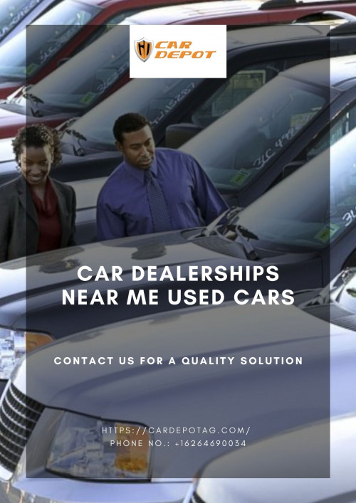 Car Depot is the top used car dealership in Pasadena, CA. Get the second-hand cars at a low cash rate. They are the cheap used car dealerships near me. Contact them for a quality solution. For more information- https://cardepotag.com/