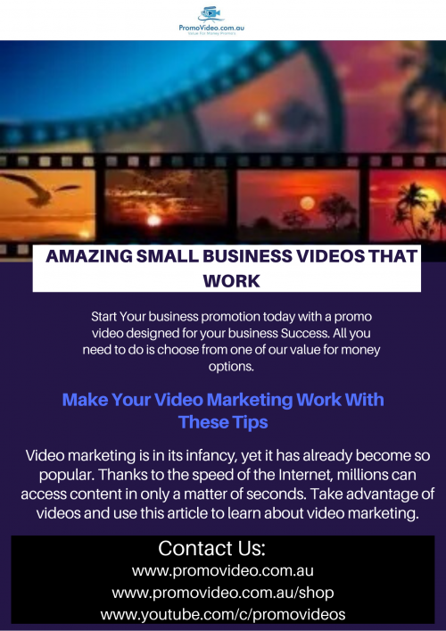 Simple Cost effective Promo Video's That work