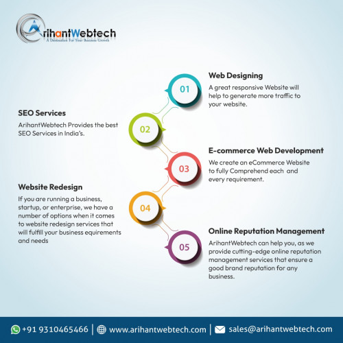 ArihantWebtech is a well-known web designing company in India. Provide the greatest possible website as well as a broader range of digital marketing services. SEO, SMO, and ORM services are also available at ArihantWebtech. We are an established web designing company India.

Visit: https://www.pinterest.nz/pin/650348002454141235