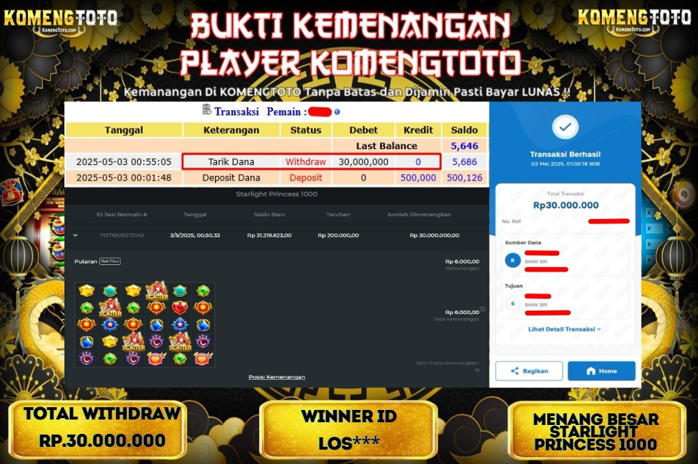 LAGI & LAGI!! KEMENANGAN BESAR DI SLOT STARLIGHT PRINCESS 1000  SEBESAR Rp.30.000.000 KOMENGTOTO BAYAR LUNAS SECEPAT KILAT !! KOMENGTOTO BAYAR SECEPAT KILAT !!
