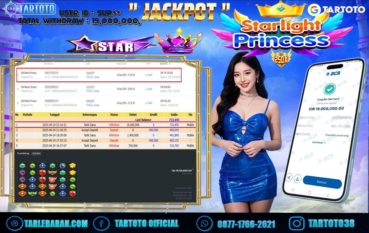 JACKPOT PERMAINAN STARLIGHT PRINCESS