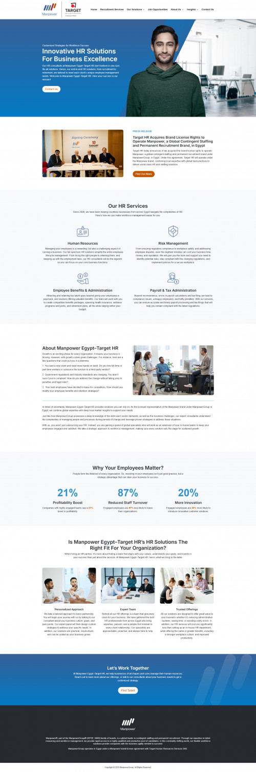Manpower Egypt we help businesses like yours overcome these challenges and recruit the hire people for your teams. Our recruitment experts leverage tried-and-tested strategies and cutting-edge tools.