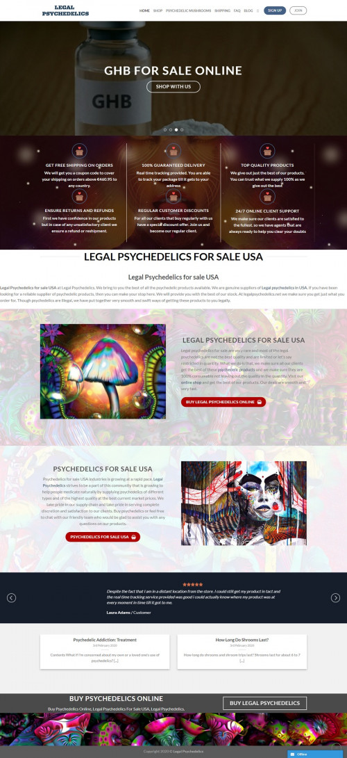 Legal Psychedelics for sale USA. Legal Psychedelics bring to you the best psychedelic products available. Reliable suppliers of Legal psychedelics for sale.

Legal Psychedelics for sale USA at Legal Psychedelics. We bring to you the best of all the psychedelic products available. We are genuine suppliers of Legal psychedelics in USA. If you have been looking for a reliable supplier of psychedelic products, then you can make your stop here. We will provide you with the best of our stock.
#LegalPsychedelicsForSaleUSA #PsychedelicMushroomsforSale #BuyLSDOnline #MagicMushrooms #4ACODMT 

Web:- https://legalpsychedelics.net/